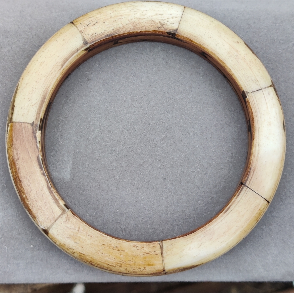 Heavy antique organic bone bracelet